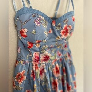 Band of the Free Floral Blue Dress with Red and Pink‎ Accents